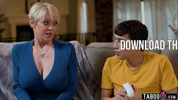 Huge boobs mature stepmom Dee Williams sucks and rides gamer stepson