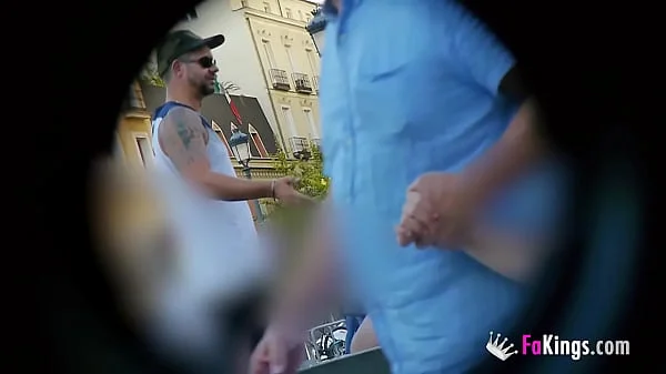 Horny dude looks for big titted tourists in the street