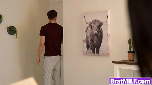 Sucking milk out of mature MILF stepmom her big titties