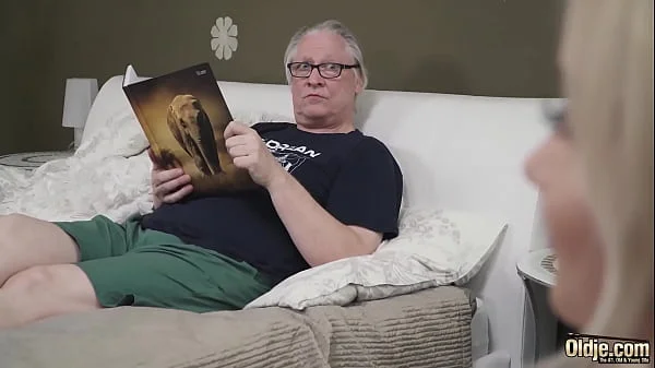 Teen wife masturbates and seduces grandpa to fuck her sweet pussy