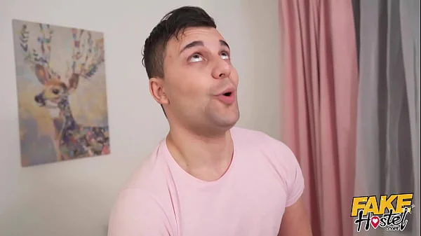 Fake Hostel - Cock Stuck In A Vacuum Cleaner but help from 18 year old natural horny Rika to release the dick and empty the balls over her pretty face