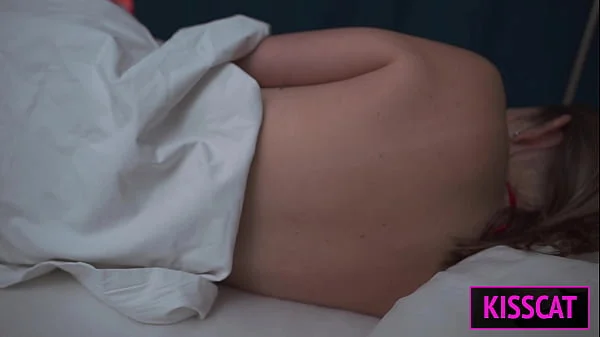 S1E4: Step mom uses step son's dick in share bed and pulled off condome to get cum inside shaved pussy