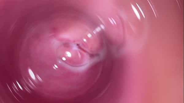 Camera deep inside Mia's teen creamy pussy